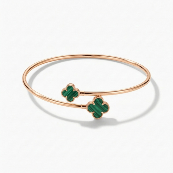 Браслет из красного золота с малахитом